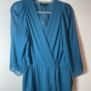 Babaton Alexander Peplum Silk Blouse Sz L